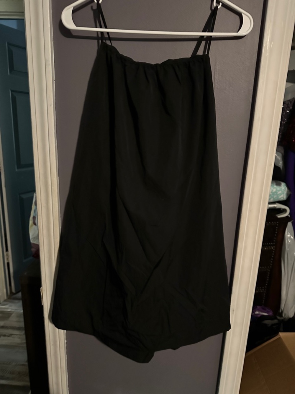 Rebecca Minkoff Black Mini Slip Dress with Thin Straps